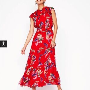 Red Cap Sleeve Midi Sundress
